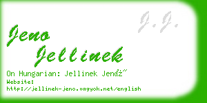 jeno jellinek business card